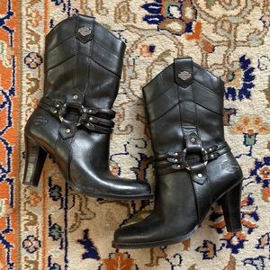 Leather Harley-Davison Western Boots